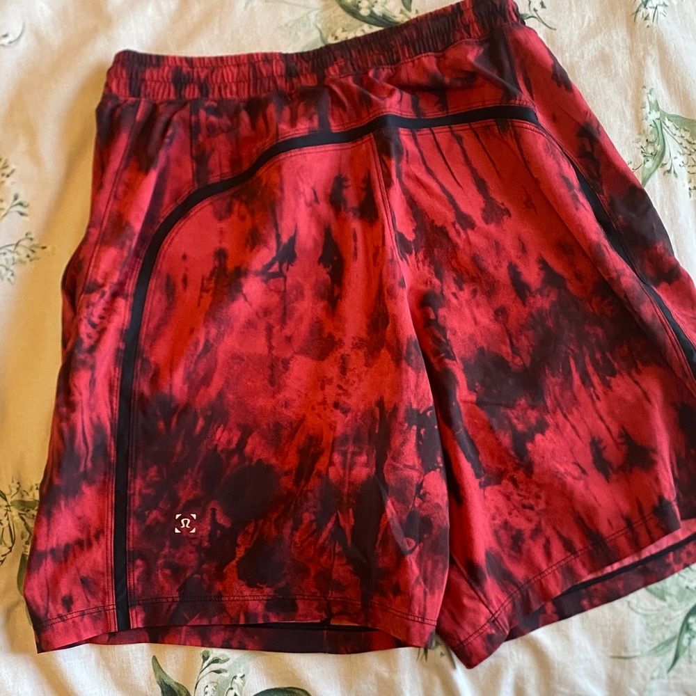lululemon athletica Red and Black Shorts